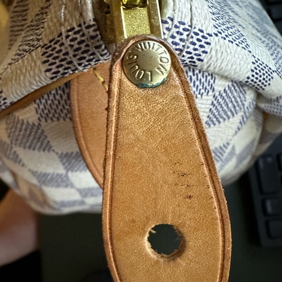 Louis Vuitton LV Hand Bag Speedy 30 White Damier Azur Purse - Picture 10 of 14